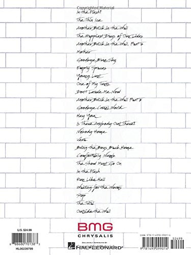 Pink Floyd - The Wall - Guitar Recorded Versions  Note-for-Note Guitar TAB  26 Songs Including Comfortably Numb, Hey You and Run Like Hell  Hal Leonard Sheet Music