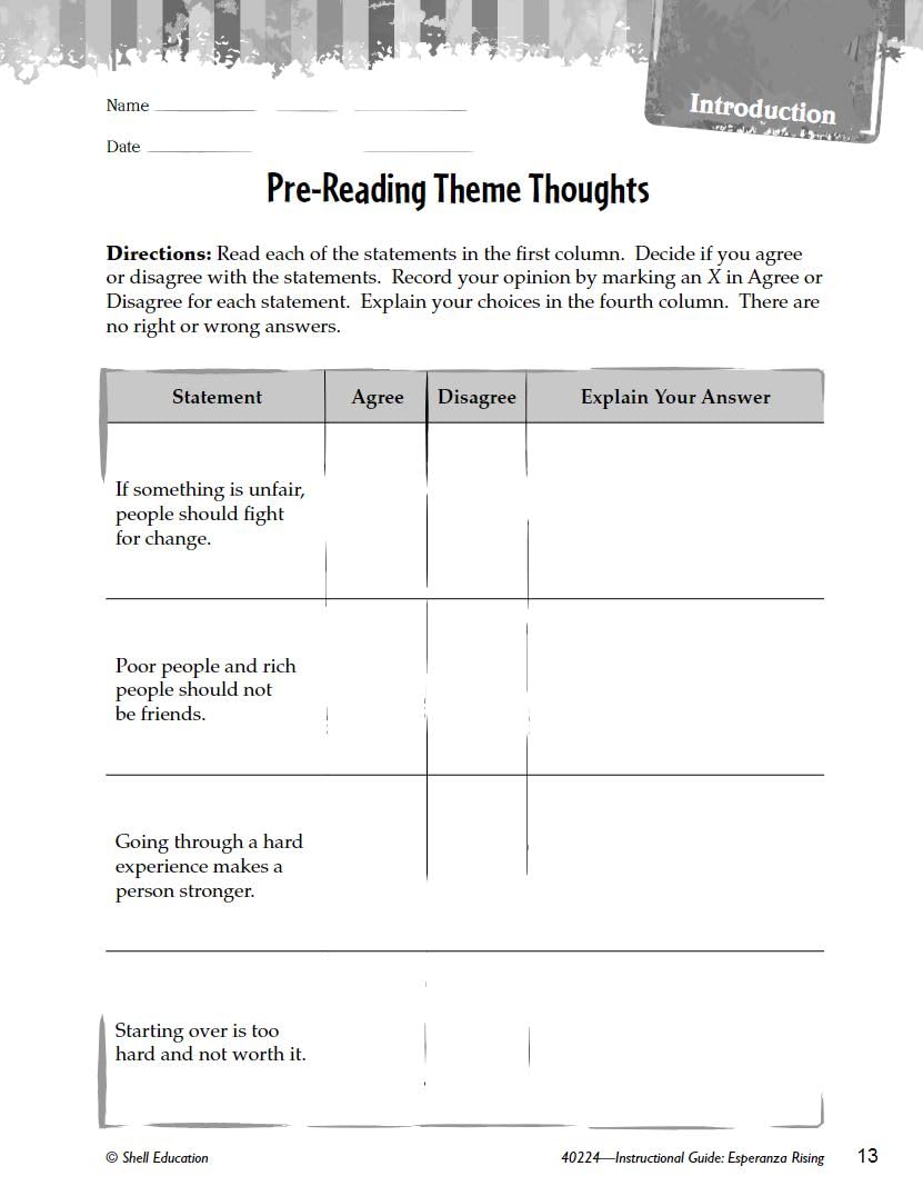 Esperanza Rising: An Instructional Guide for Literature - Novel Study Guide for 4th-8th Grade Literature with Close Reading and Writing Activities (Great Works Classroom Resource)