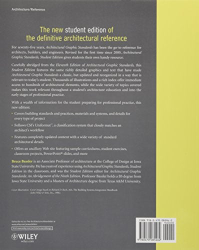 Architectural Graphic Standards: Student Edition — back cover