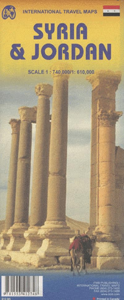 Jordan 1:610,000 & Syria 1:740,000 Travel map