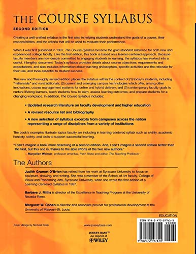 The Course Syllabus: A Learning-Centered Approach — back cover