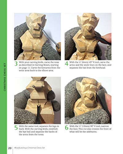 Woodcarving a Christmas Chess Set: Patterns and Instructions for Caricature Carving (Fox Chapel Publishing) Santa & Mrs. Claus as King & Queen, Reindeer Knights, Elf Pawns, Snowman Bishops, and More