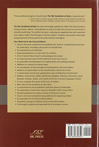 The SBL Handbook of Style