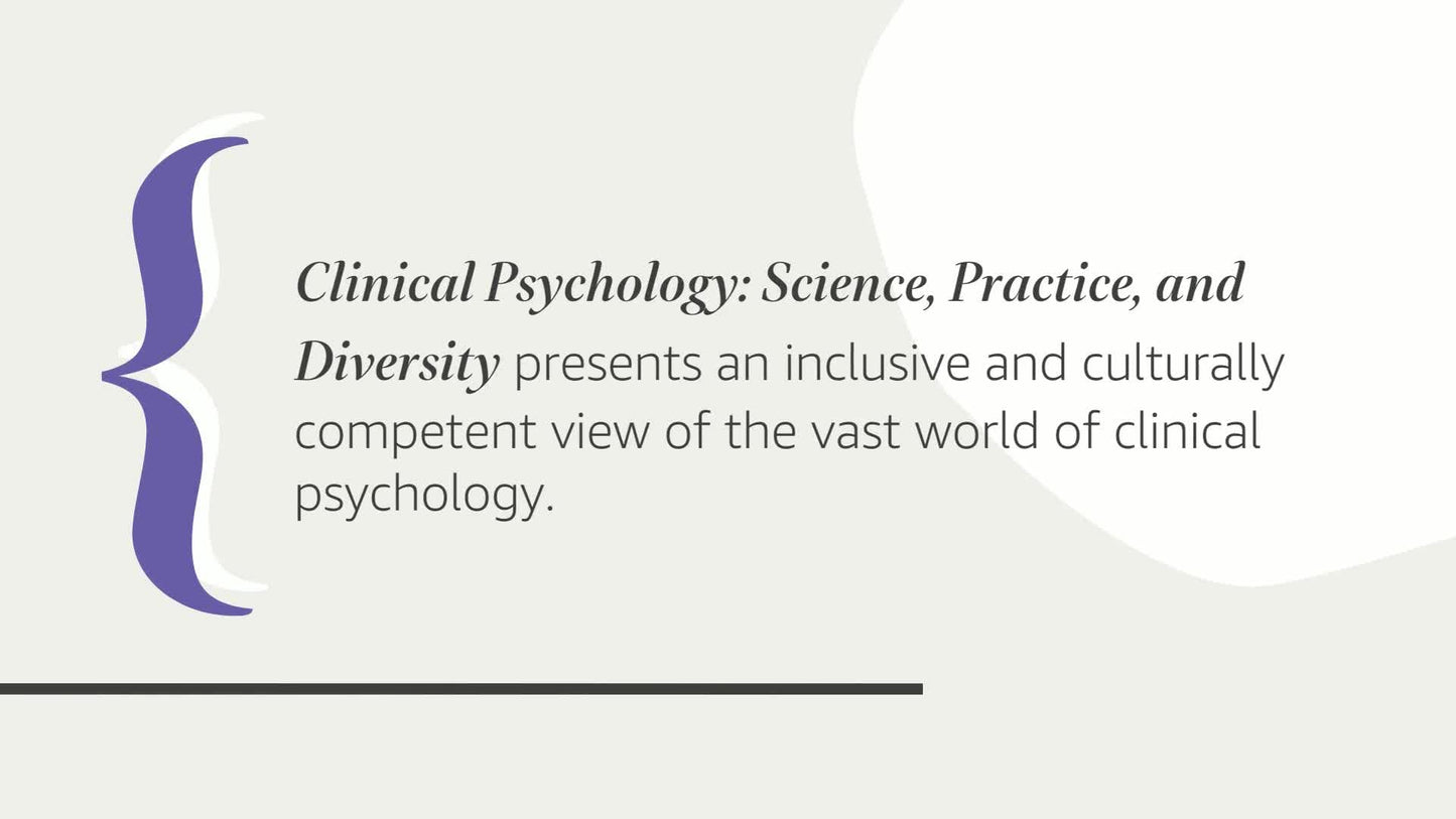 Clinical Psychology: Science, Practice, and Diversity by Pom
