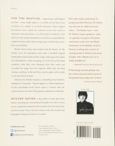 The Beatles Lyrics: The Stories Behind the Music, Including the Handwritten Drafts of More Than 100 Classic Beatles Songs
