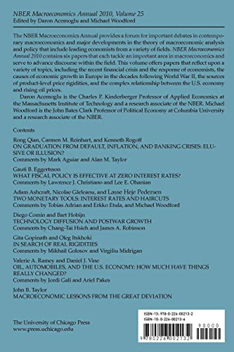 NBER Macroeconomics Annual 2010: Volume 25 (National Bureau of Economic Research Macroeconomics Annual)