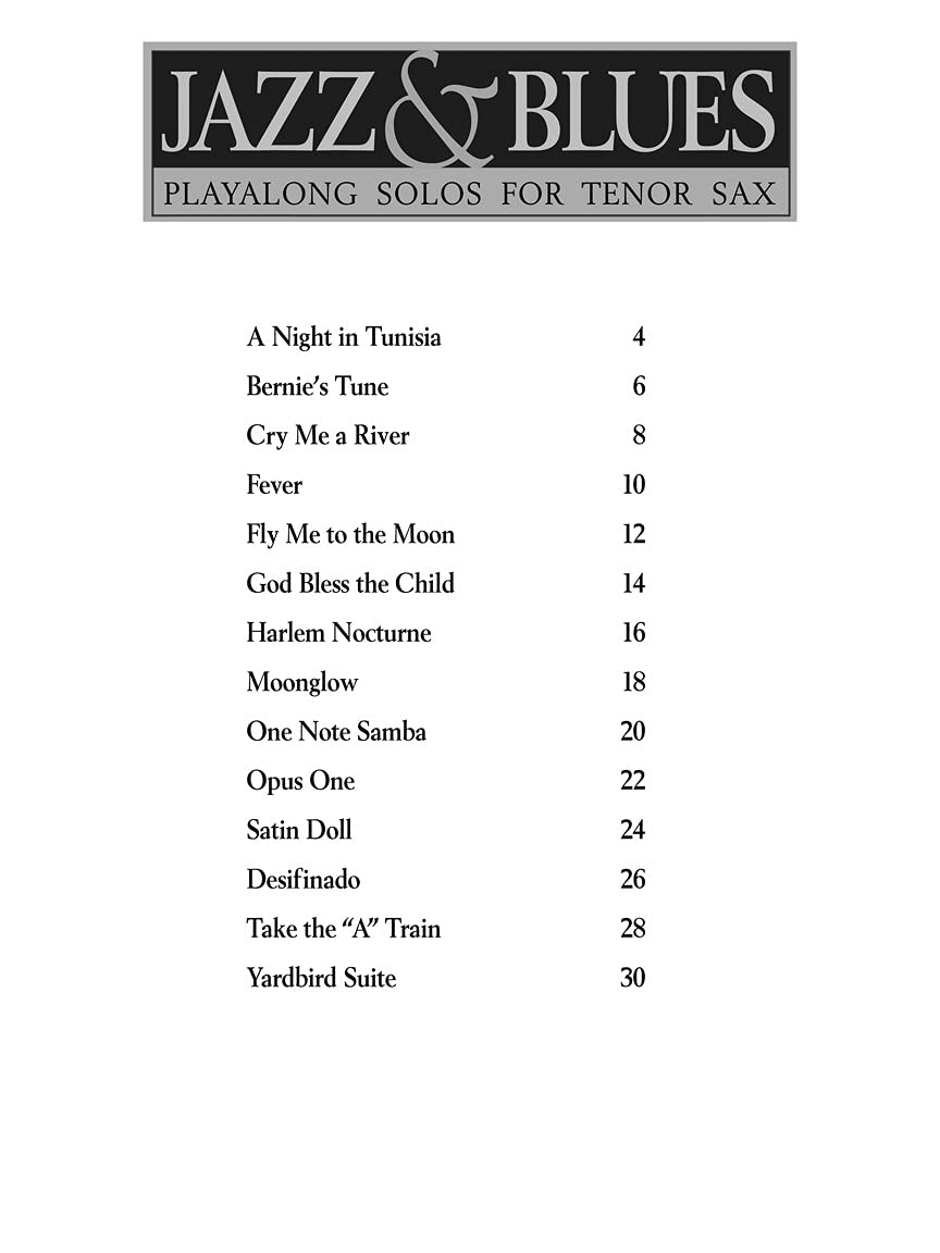 Jazz & Blues - Play-Along Solos - Tenor Sax Book/Online Audio