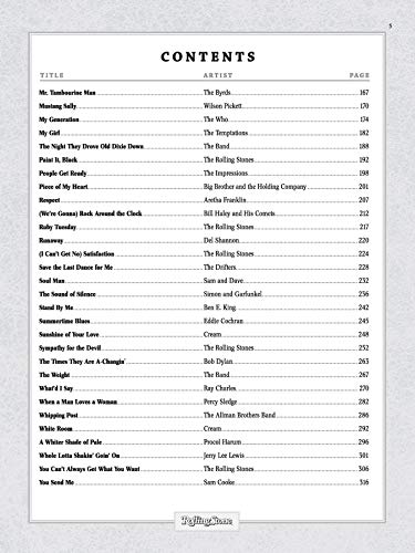 Rolling Stone Sheet Music Classics, Vol 1: 1950s-1960s (Roll