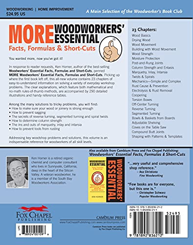 More Woodworkers' Essential Facts, Formulas & Short-Cuts: Hundreds of All-New, No-Math Rules of Thumb Help You Figure it Out (Fox Chapel Publishing)