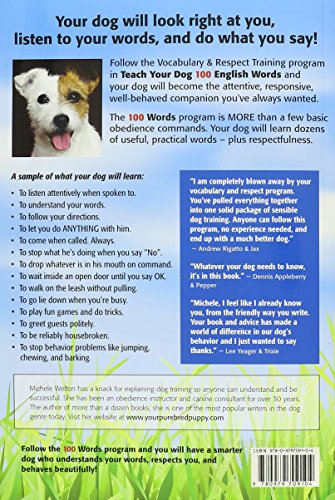 Teach Your Dog 100 English Words : The A+ Dog Training Program for Good Manners and Happy Obedience by Michele Welton (2010-05-03) — back cover