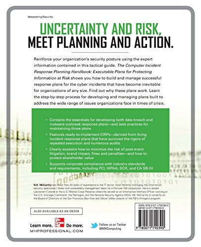 The Computer Incident Response Planning Handbook: Executable Plans For Protecting Information At Risk