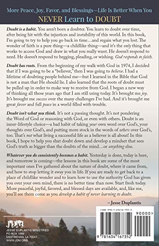 I NEVER LEARNED TO DOUBT: LESSONS IVE LEARNED ABOUT THE DANGERS OF DOUBT AND THE FREEDOM OF FAITH