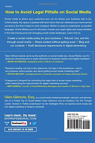 Social Media Law for Business: A Practical Guide for Using Facebook, Twitter, Google +, and Blogs Without Stepping on Legal Land Mines