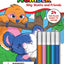 Mini Color by Number Kids Coloring Book with 5 Markers -Sloth & Friends
