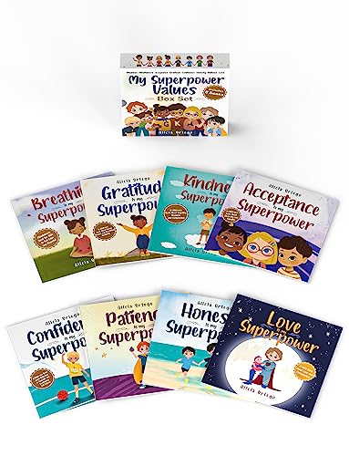 My Superpower Values 8 Book Box Set (Books 1-8: Kindness, Mindfulness, Acceptance, Gratitude, Confidence, Honesty, Patience, and Love) (My Superpower Books)