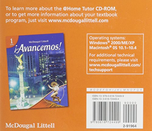 Avancemos Level 1, Grades 9-12 at Home Tutor: Mcdougal Littell Avancemos (Ml Spanish) (Spanish Edition)