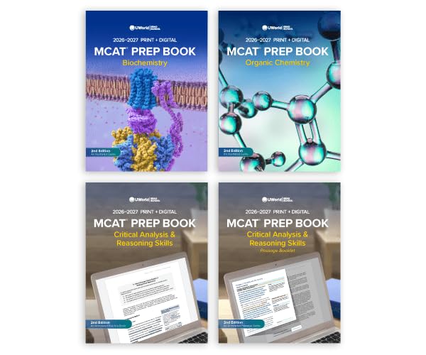 UWorld MCAT Books 2026-2027: 8 MCAT Prep Books (Printed & Interactive Digital), 6 Science Review Books + 2 MCAT CARS Practice Books