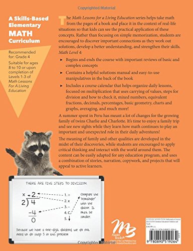 Math, Level 4: Lessons for a Living Education with Answer Key