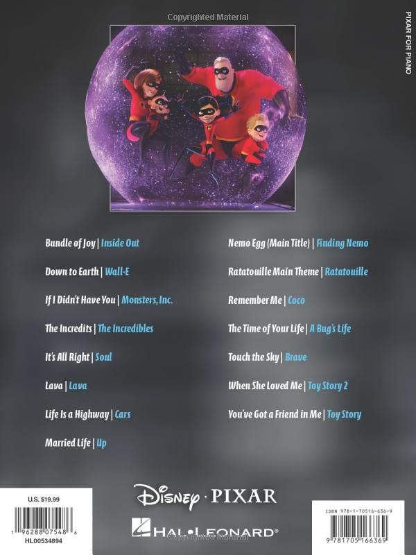 Pixar for Piano: 15 Beloved Favorites Arranged for Piano Solo by Kevin Olson