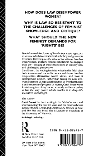 Feminism and the Power of Law (Sociology of Law and Crime)