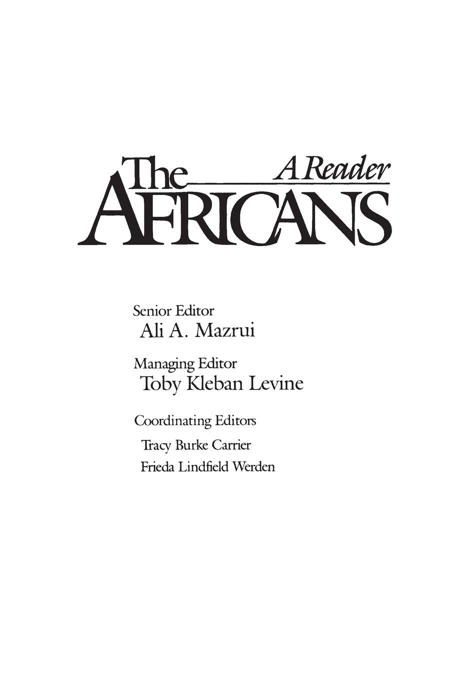 The Africans: A Reader