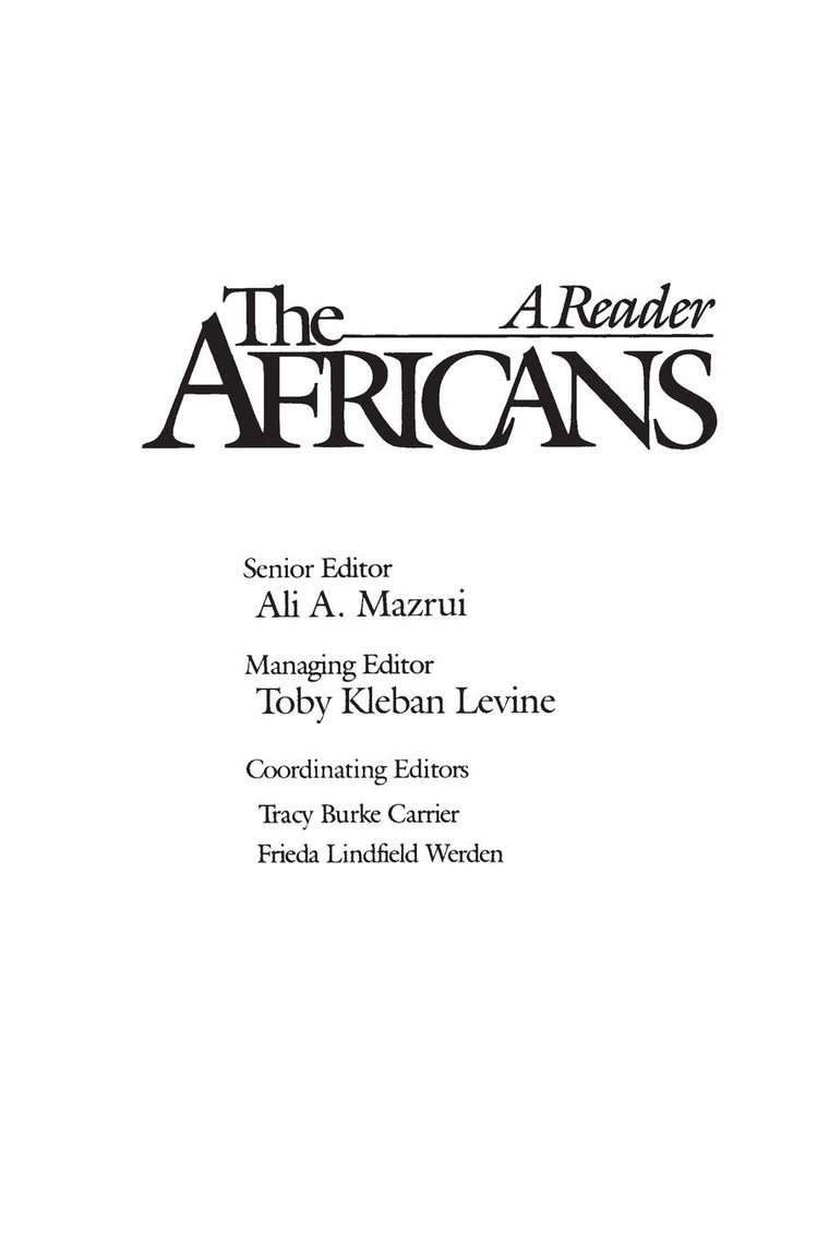 The Africans: A Reader