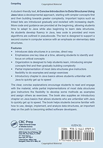 A Concise Introduction to Data Structures using Java (Chapman & Hall/CRC Textbooks in Computing)