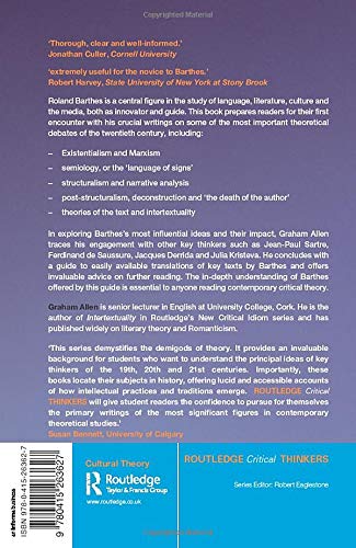 Roland Barthes (Routledge Critical Thinkers)
