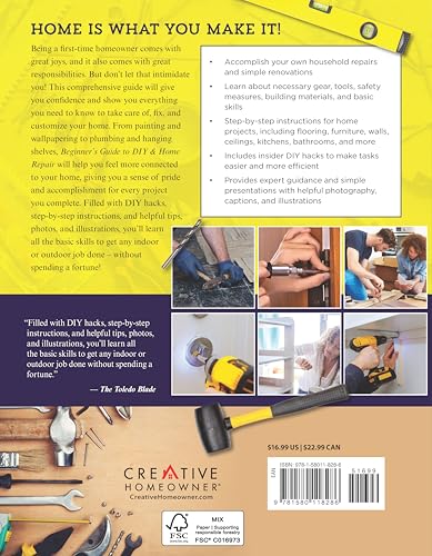 Beginner's Guide to DIY & Home Repair: Essential DIY Techniques for the First Timer (Creative Homeowner) Practical Handbook for Complete Beginners with Expert Advice & Easy Instructions for Novices