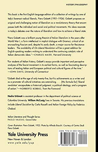 On Liberal Revolution (Italian Literature and Thought)