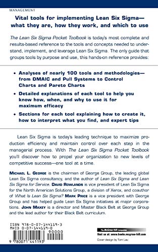 The Lean Six Sigma Pocket Toolbook: A Quick Reference Guide to 100 Tools for Improving Quality and Speed