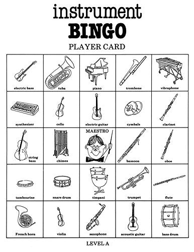 Instrument Bingo Interactive Music Learning Game  Includes 30 Player Cards Caller Cards & Online Audio Access  Fun Classroom Resource for Teaching Instrument Sounds  All Ages Educational Game