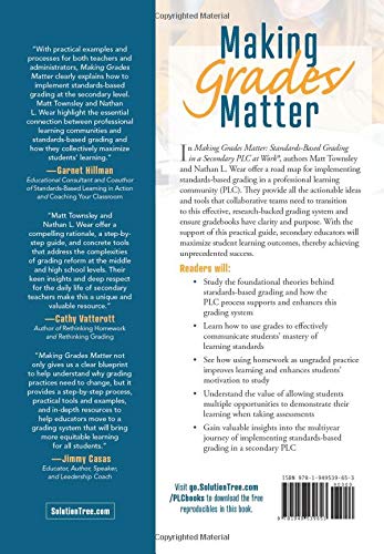 Making Grades Matter: Standards-Based Grading in a Secondary PLC (A practical guide for PLCs and standards-based grading at the secondary education level)