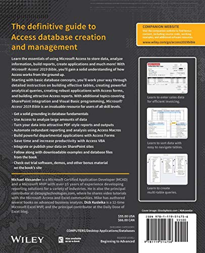 Access 2019 Bible — back cover