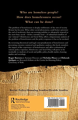 Homelessness and Social Policy