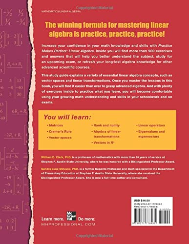 Practice Makes Perfect Linear Algebra: With 500 Exercises