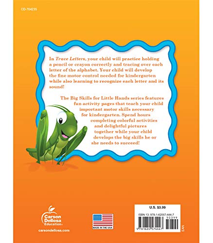 Carson Dellosa Trace Letters Preschool Workbook, Tracing Books for Kids Ages 3-5, Sound Recognition and Handwriting Practice, Learn to Write the Alphabet for Toddlers in PreK and Kindergarten
