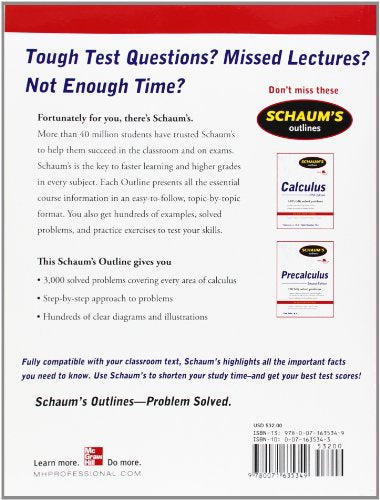 Schaum's 3,000 Solved Problems in Calculus (Schaum's Outlines)