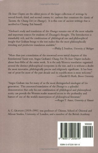 Chuang-Tzu: The Inner Chapters (Hackett Classics) — back cover