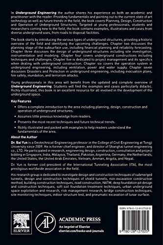 Underground Engineering: Planning, Design, Construction and Operation of the Underground Space
