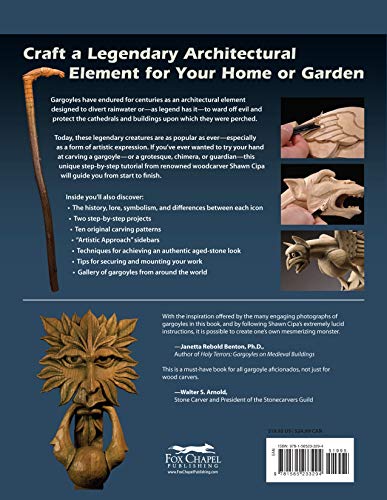 Carving Gargoyles, Grotesques, and Other Creatures of Myth: History, Lore, and 12 Artistic Patterns (Fox Chapel Publishing) 350 Photos, 2 Step-by-Step Projects, Woodcarving Techniques, Tips, and More