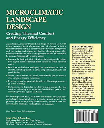 Microclimate Landscape Design — back cover