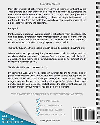 Poker Workbook: Math & Preflop: Learn & Practice +EV Skills Between Sessions — back cover