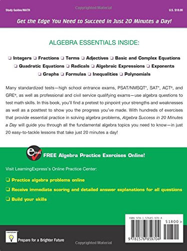 Algebra Success in 20 Minutes a Day