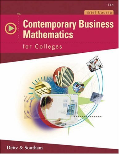 Contemporary Business Mathematics for Colleges, Brief Edition (with CD-ROM) (Available Titles CengageNOW)