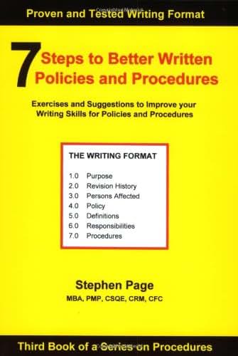 7 Steps to Better Written Policies and Procedures