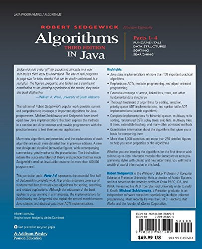 Algorithms in Java, Parts 1-4
