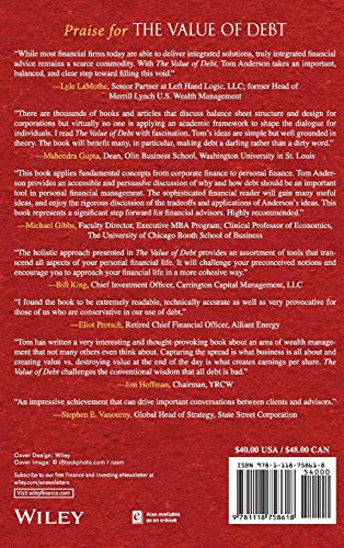 The Value of Debt: How to Manage Both Sides of a Balance Sheet to Maximize Wealth — back cover