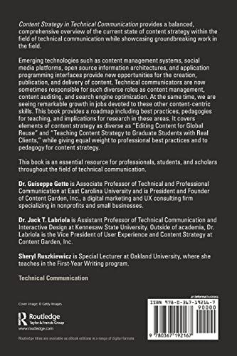 Content Strategy in Technical Communication (ATTW Series in Technical and Professional Communication)