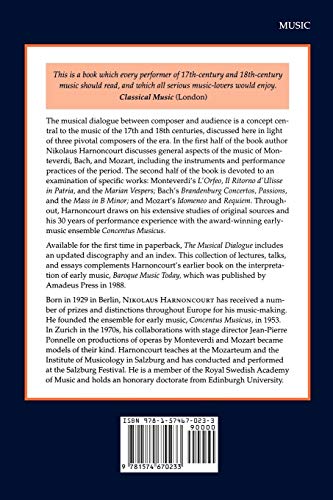 The Musical Dialogue: Thoughts on Monteverdi, Bach and Mozart (Amadeus)